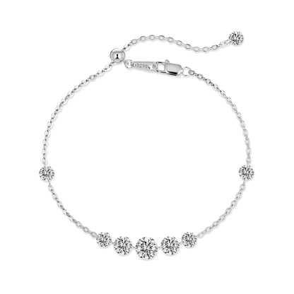 925 Sterling Silver 5A CZ Chain Bracelet DY150563 by KAKODIY