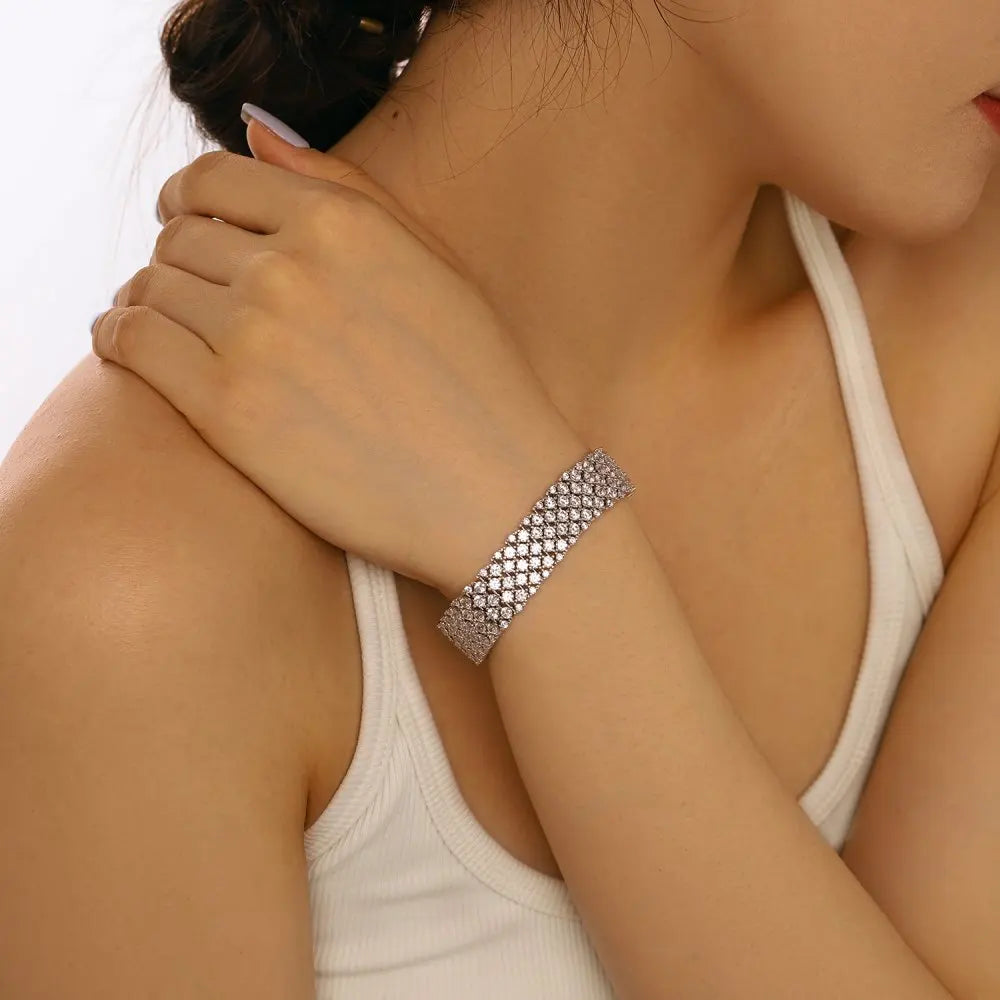 925 Sterling Silver CZ Vintage Tennis Bracelet product image 6