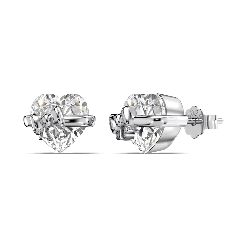 Reliable Jewelry Supplier New Design Christmas Festival Xmas Gifts Fine 5A Zirconia Heart Stud Earrings Customized Jewelry