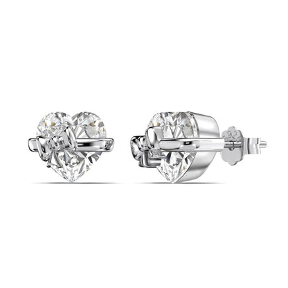 Reliable Jewelry Supplier New Design Christmas Festival Xmas Gifts Fine 5A Zirconia Heart Stud Earrings Customized Jewelry