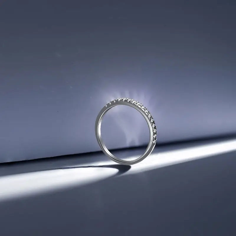 Classic Proposal Eternal Series Simple Design Jewelry 925 Silver 5A Platinum Zircon Round Couple Wedding Ring