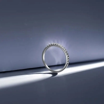 Classic Proposal Eternal Series Simple Design Jewelry 925 Silver 5A Platinum Zircon Round Couple Wedding Ring