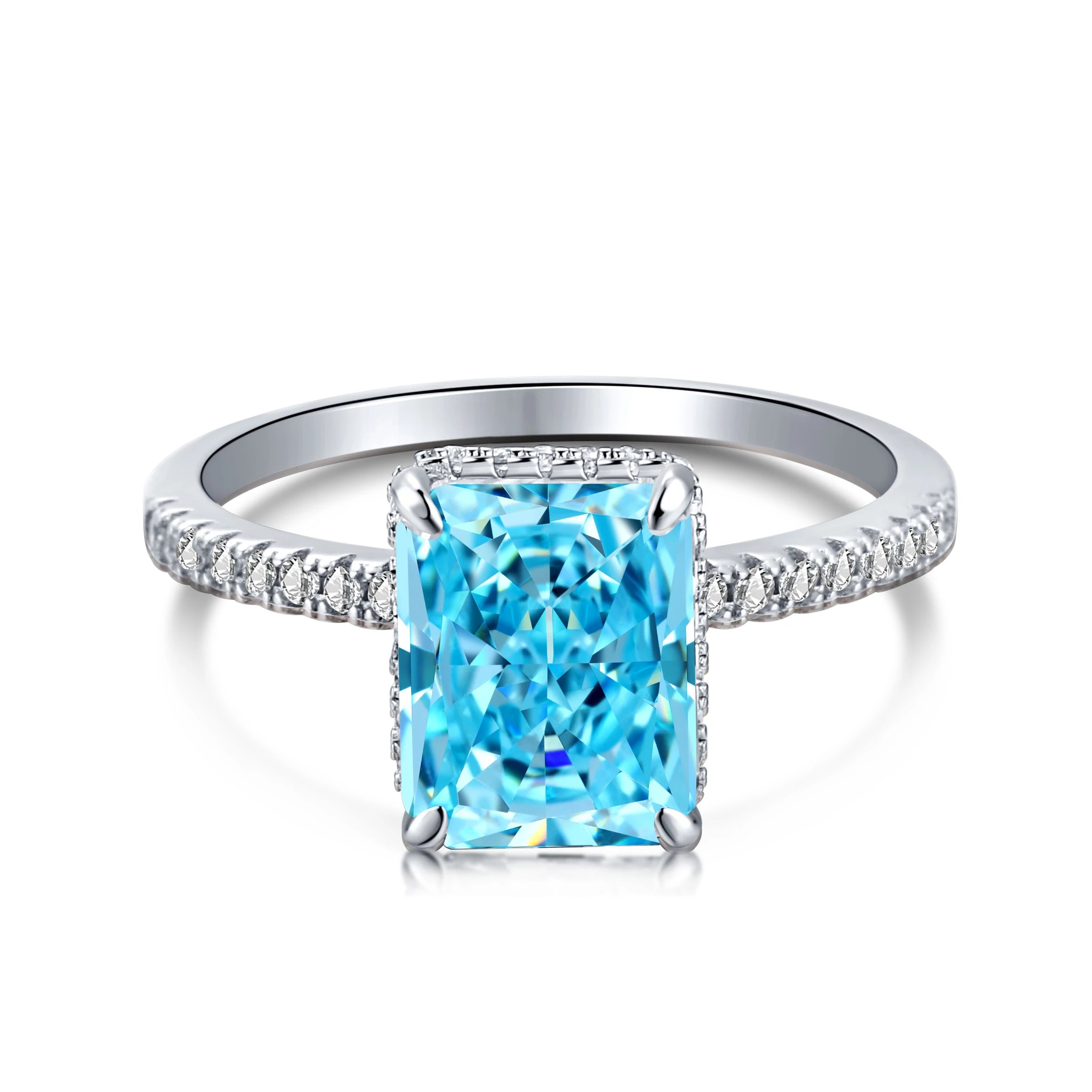 925 Silver CZ Minimalist Engagement Ring DY120099 product image 17