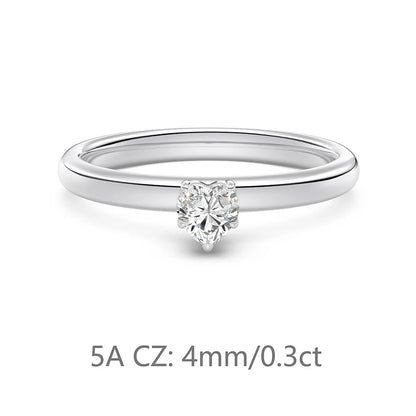 925 Sterling Silver Heart CZ Wedding Ring product image 2