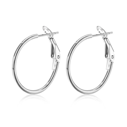 Nickel Free Hypoallergenic 925 Sterling Silver Round Circle Earring 18K Gold Plated Big Large Hoop Earrings for Women Girl