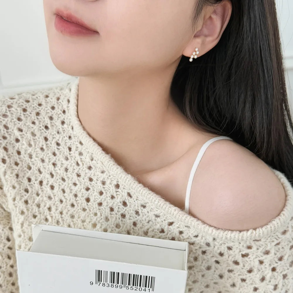 KAKODIY elegant small design 925 Sterling Silver boutique fashion freshwater pearl grape shape earrings can be customized women's boutique accessories - product image 3