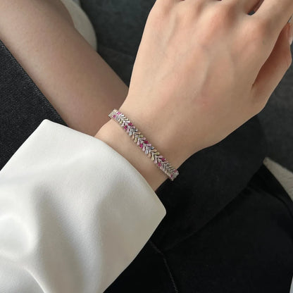 Wholesale Candy Color Jewelry Simple Ins Designer Bracelet Handmade Sterling Silver S925 Rainbow Tennis Bracelets Women