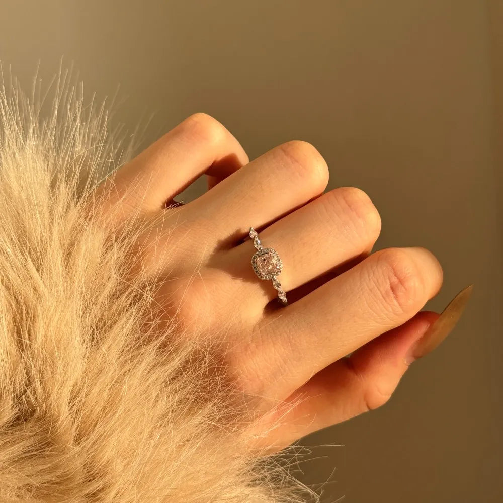 Fine Top Jewellery Supplier Non Tarnish S925 Silver Square 8A Iced Out Cut Zirconia Wedding Band Bridal Party Jewelry Ring