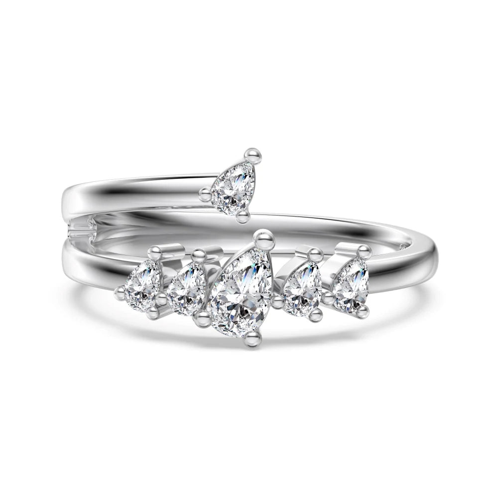 925 Sterling Silver 5A CZ Bridal Engagement Ring by KAKODIY