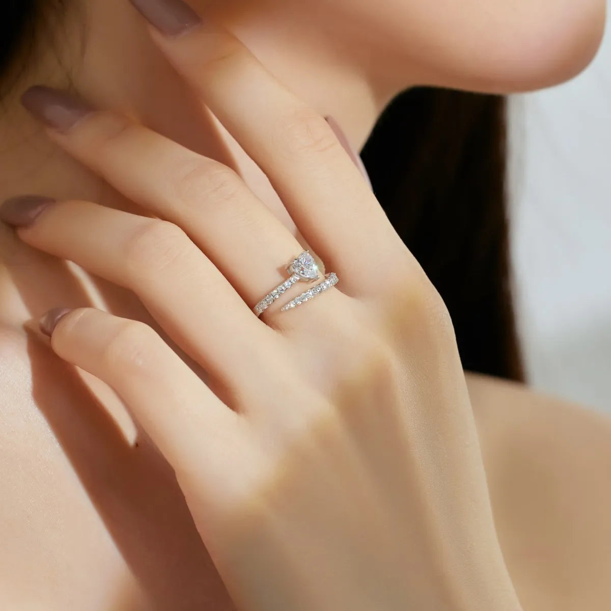 925 Sterling Silver Heart CZ Engagement Ring product image 6