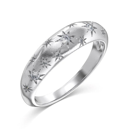 Trendy Simplicity Design 2024 New Year Christmas Festival Xmas 5A Zirconia Frosted Surface Women Dress up Jewelry Ring