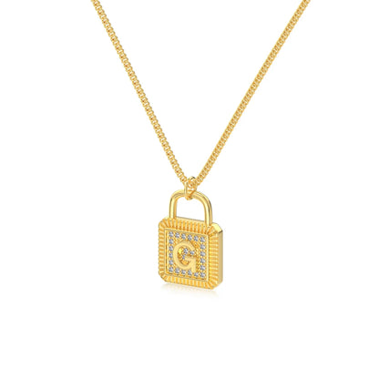925 Sterling Silver Lock Bridal Initial Necklace product image 17