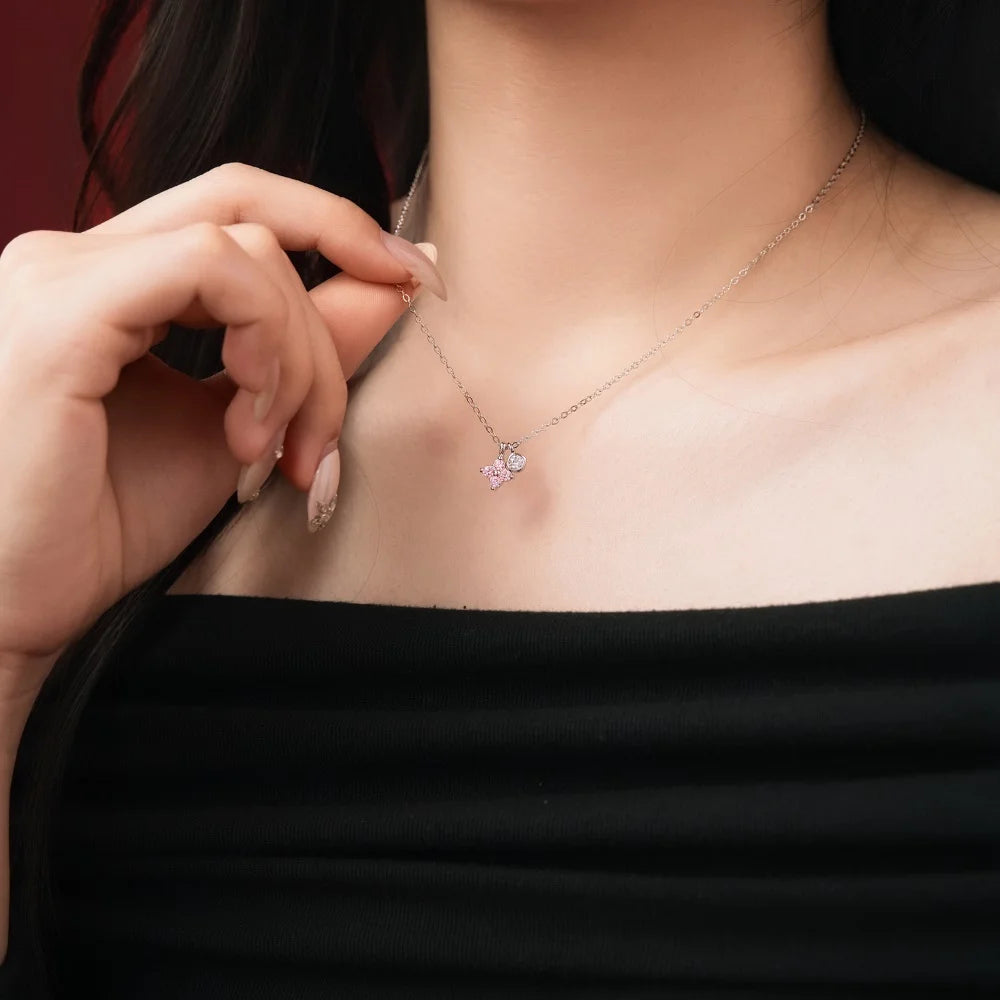 925 Sterling Silver Clover 5A CZ Lariat Necklace product image 3