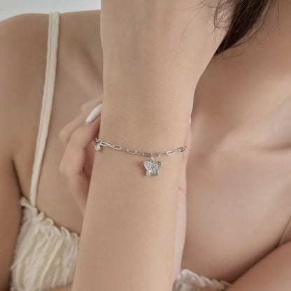 925 Sterling Silver Butterfly 5A CZ Bracelet product image 4