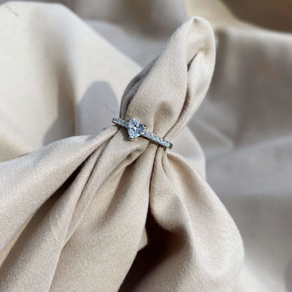 Simplicity Minimalist 5A Level CZ Stone Wedding Rings Heart Love 925 Silver Sterling Rings Jewelry