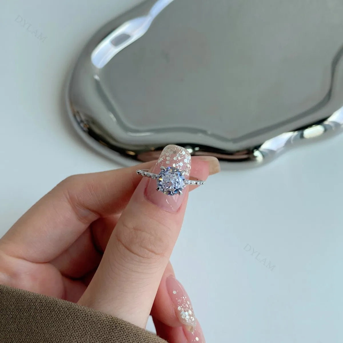 925 Silver CZ Bridal Engagement Ring DY120662 product image 4