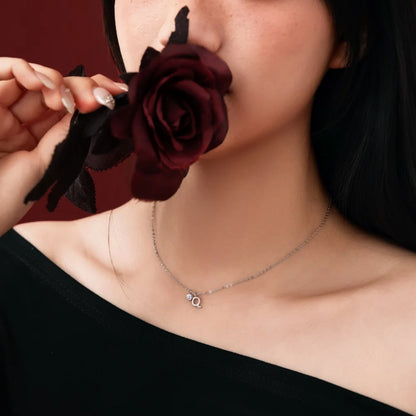925 Sterling Silver Q Initial CZ Necklace DY191890 product image 3