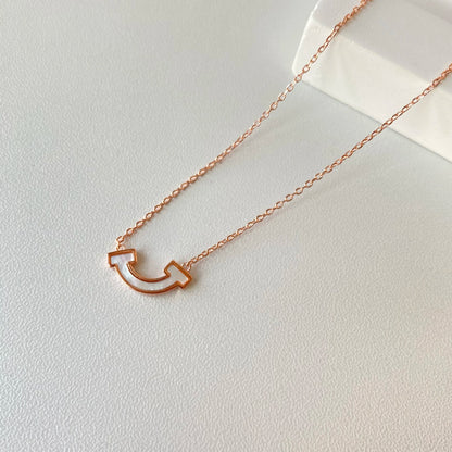 Trendy Sterling Silver Smile Shell Pendant Statement Gold Plated Stackable Necklaces Chain Women S925 Necklace