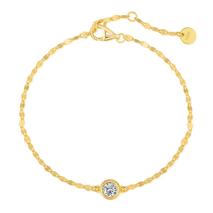 925 Sterling Silver 5A CZ Chain Bracelet DY150668 product image 8