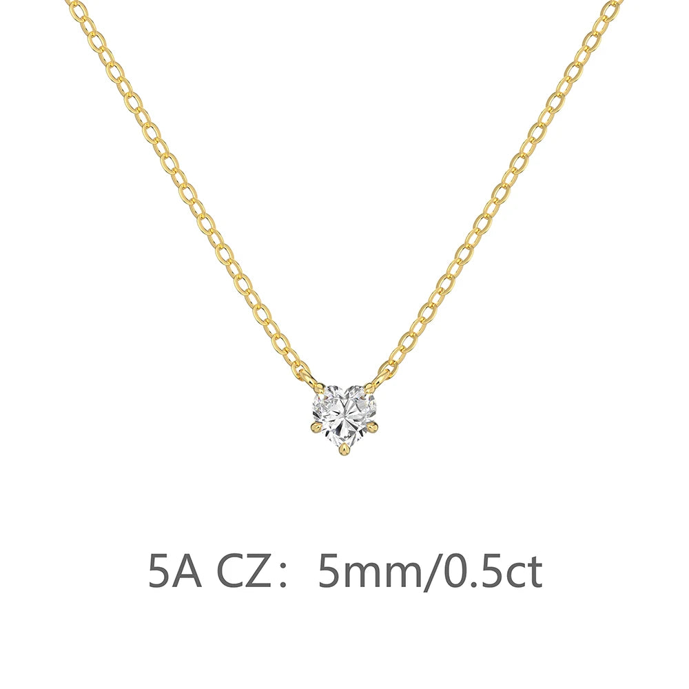 925 Silver Heart 5A CZ Pendant Necklace DY191706 product image 19