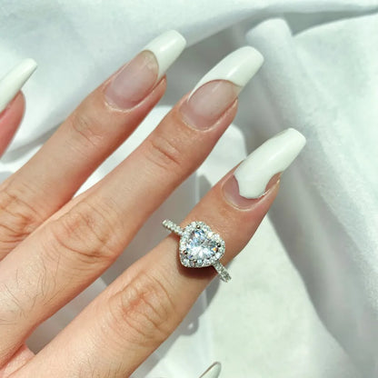 925 Silver Heart 8A CZ Engagement Ring TL120016 product image 3