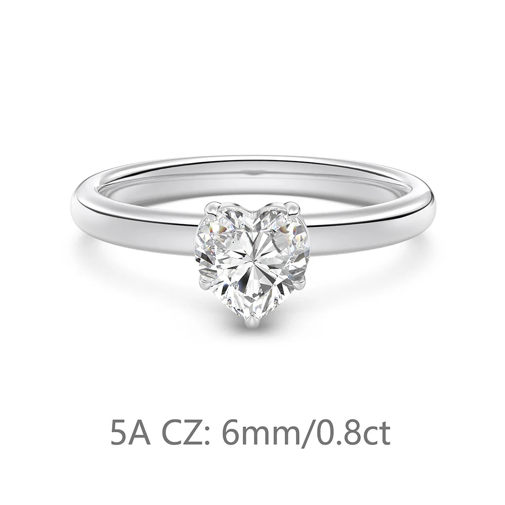 925 Sterling Silver Heart CZ Wedding Ring product image 12