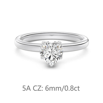 925 Sterling Silver Heart CZ Wedding Ring product image 12