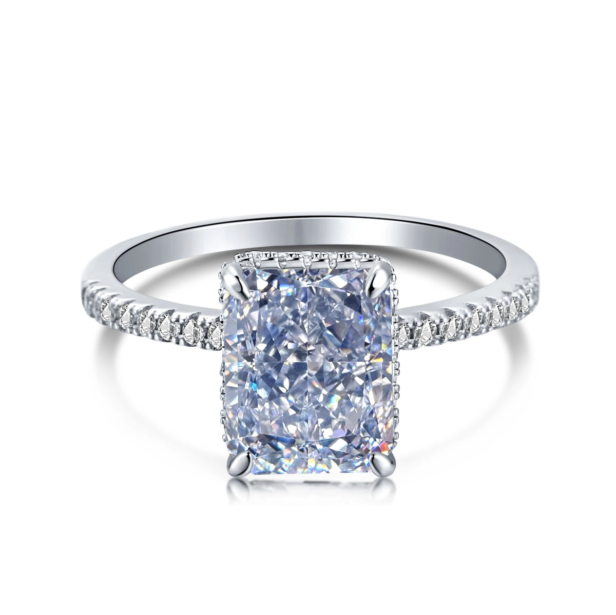 925 Silver CZ Minimalist Engagement Ring DY120099 product image 21