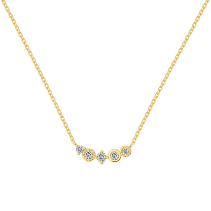 Hot Selling 18K Gold Plated S925 Sterling Silver Necklace Cz Cubic Zircon Star Round Irregularity Charm Necklaces Jewelry