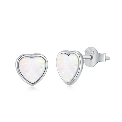 KAKODIY 925 Sterling Silver Blue Pink Square Zircon Jewelry Gift Custom Colored Heart Opal Earrings Women - product image 6