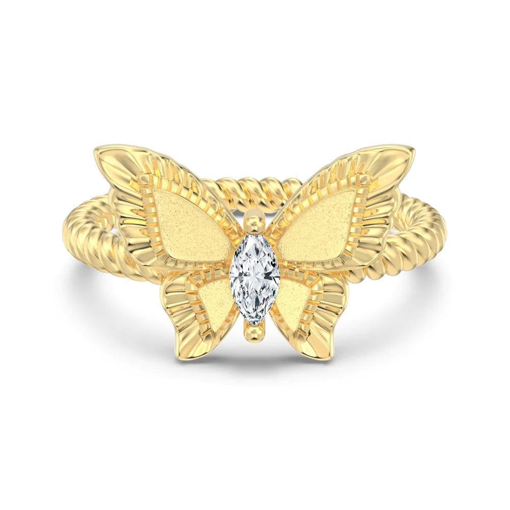 925 Sterling Silver Butterfly CZ Wedding Ring product image 7