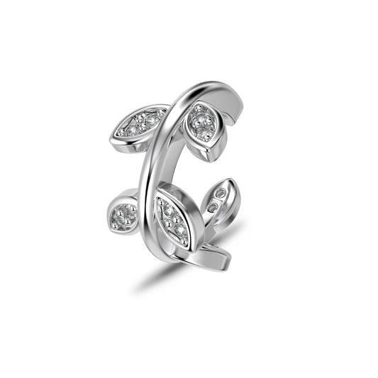 KAKODIY 925 Sterling Silver Fine Jewelry Cute Leaf-shaped Earrings Small Cubic Zirconia 18K Gold Plated Clip Earrings Women - product image 1