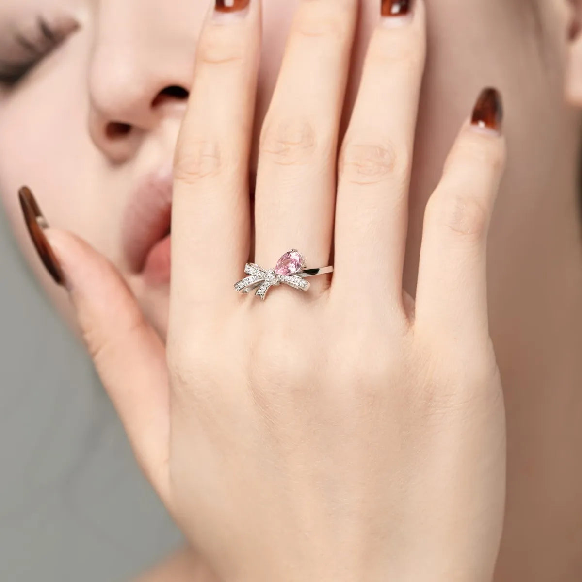 925 Silver Bow CZ Bridal Wedding Ring DY120926 product image 5