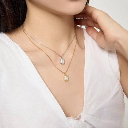 925 Silver 5A CZ Pendant Necklace DY191844 product image 2