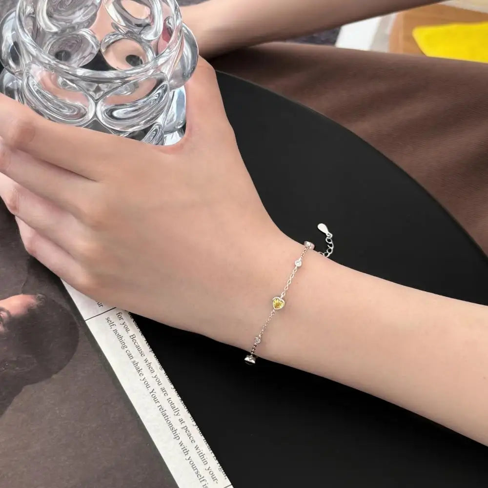 925 Sterling Silver Heart Chain Bracelet DY150632 product image 3