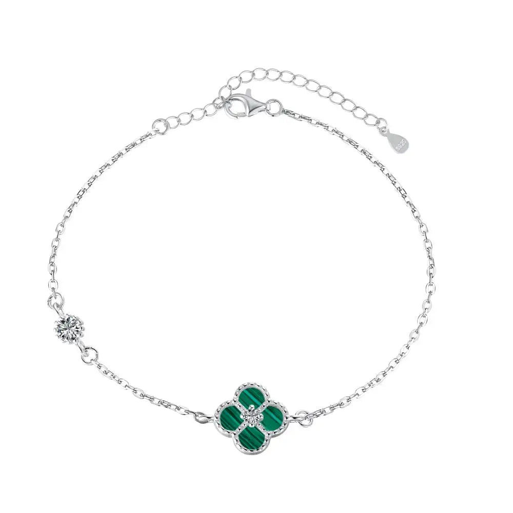 925 Sterling Silver Clover Charm Bracelet product image 16
