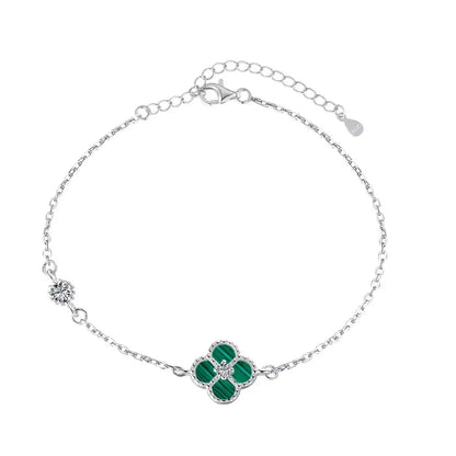 925 Sterling Silver Clover Charm Bracelet product image 16