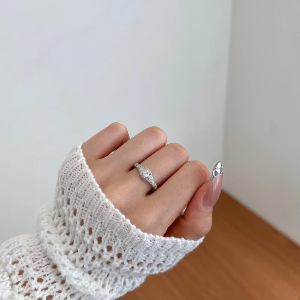 925 Silver 5A CZ Bridal Engagement Ring DY121248 product image 5