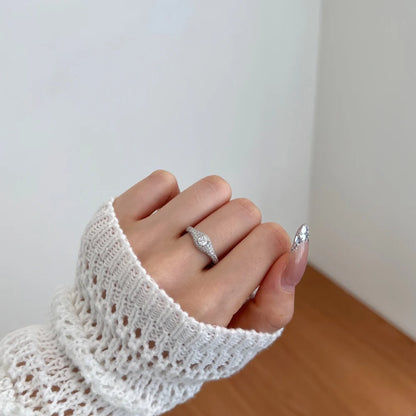 925 Silver 5A CZ Bridal Engagement Ring DY121248 product image 5
