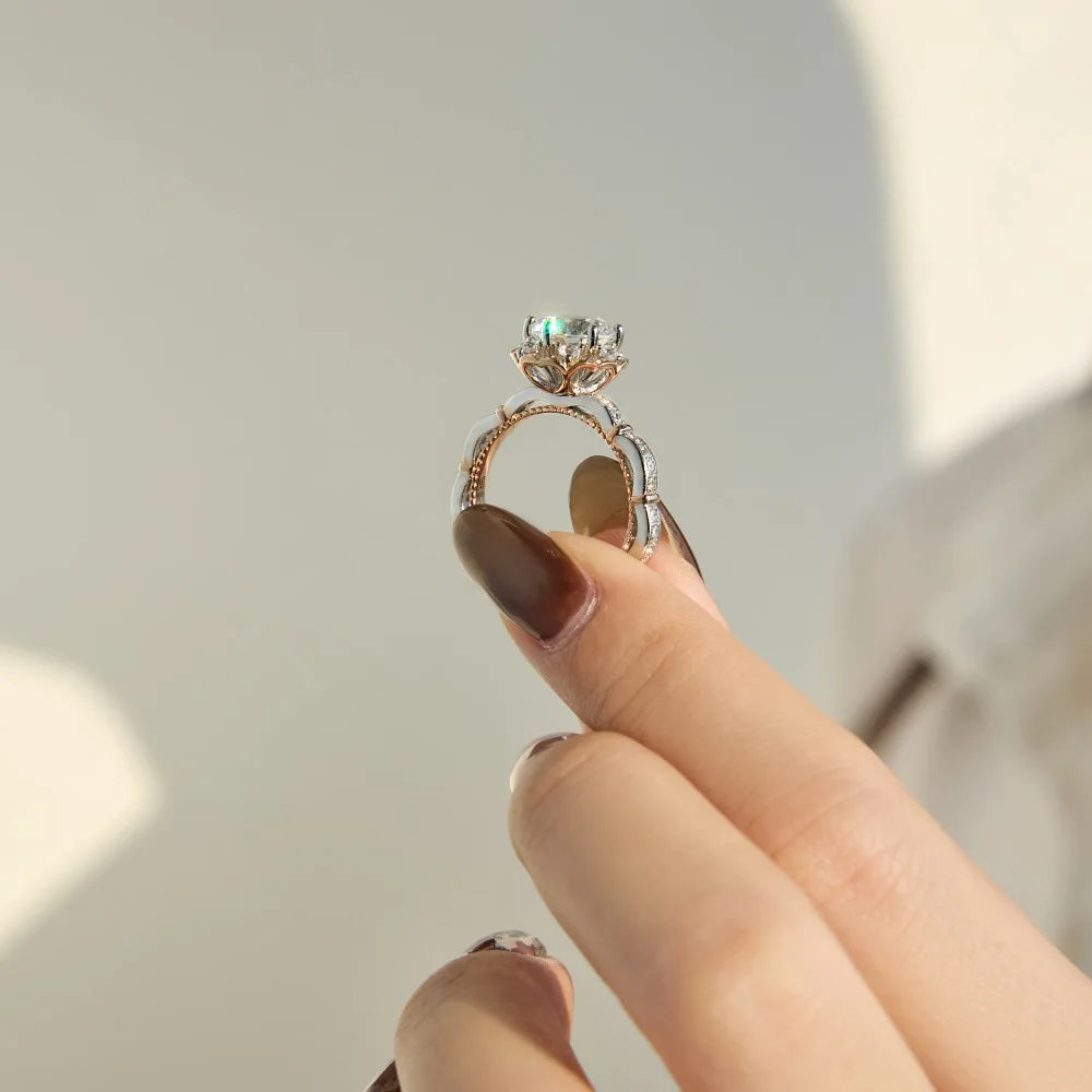 925 Sterling Silver Flower 5A CZ Engagement Ring product image 5