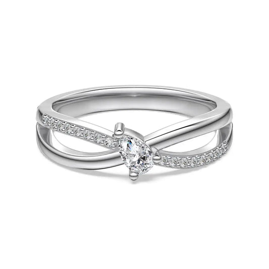 925 Silver CZ Bridal Engagement Ring DY121256 by KAKODIY