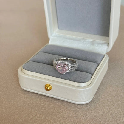 OEM ODM Smart Jewelry Manufacturer S925 Silver Eternity Band Heart Love 8A Cubic Zirconia Wedding Engagement Bridal Rings