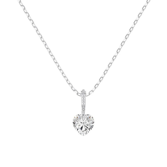 925 Silver Heart 5A CZ Pendant Necklace DY191921 by KAKODIY