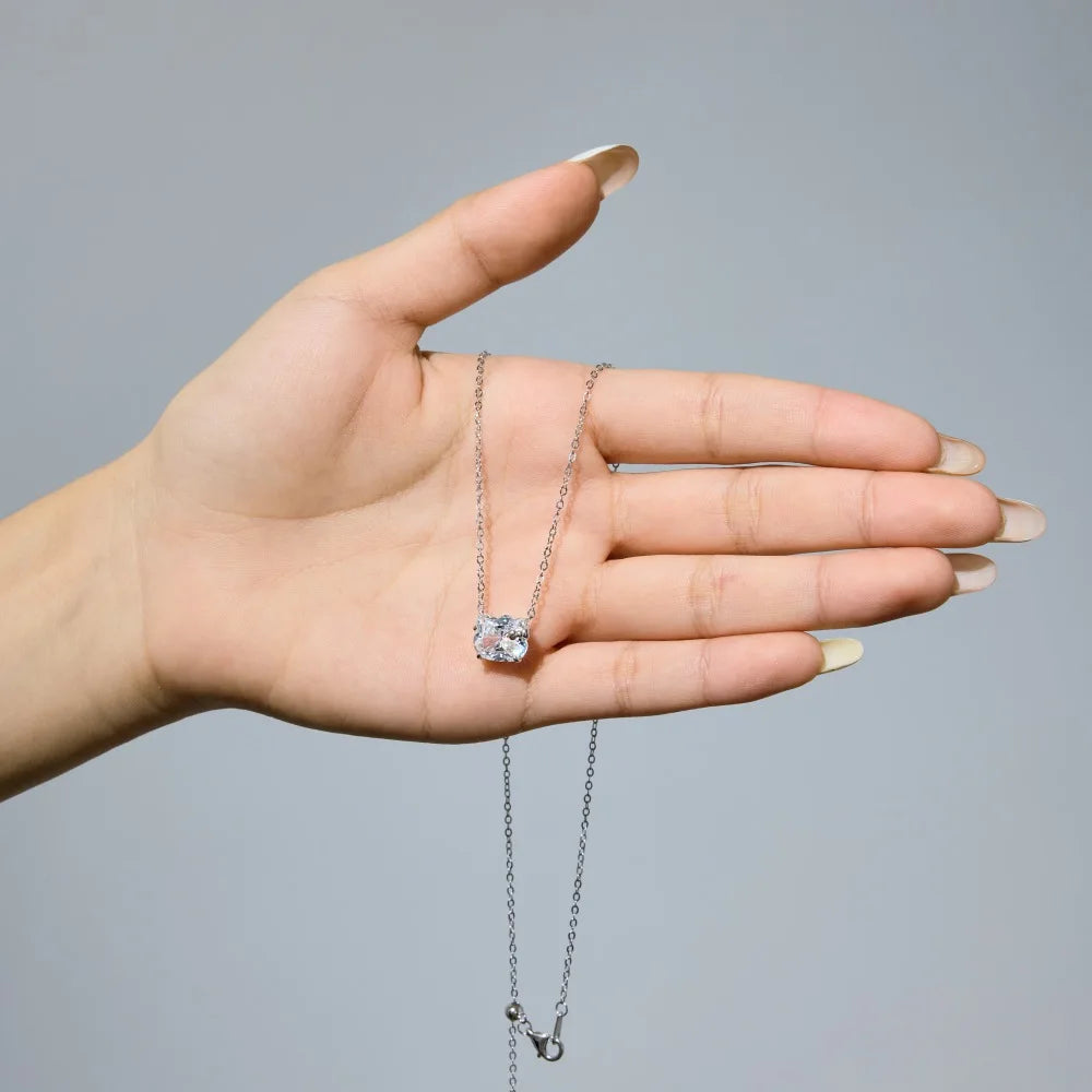 925 Sterling Silver Bow 5A CZ Pendant Necklace product image 3