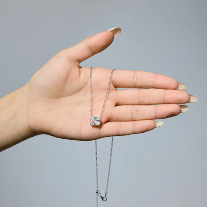 925 Sterling Silver Bow 5A CZ Pendant Necklace product image 3