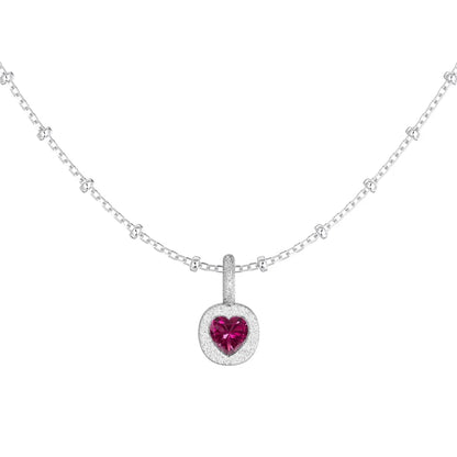 925 Silver Heart 5A CZ Pendant Necklace DY191870 by KAKODIY