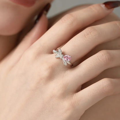 925 Silver Bow CZ Bridal Wedding Ring DY120926 product image 3