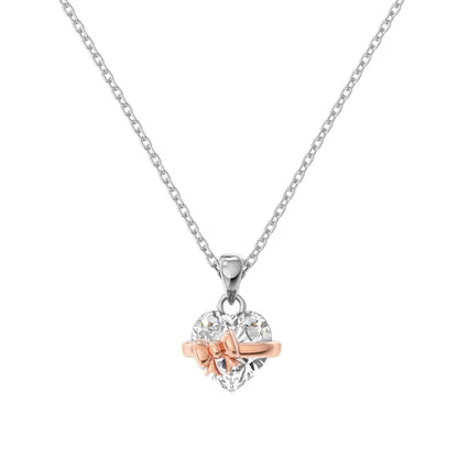Merry Christmas Happy New Year Xmas Festival Gift Jewelry S925 Silver Link Chain 5A Zirconia Heart Shape Pendant Necklaces