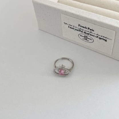 Luxury Fine Fashion Women S925 Silver Rhodium Plated Eternity Band 5A Cubic Zirconia Sparkle Heart Shape Rings