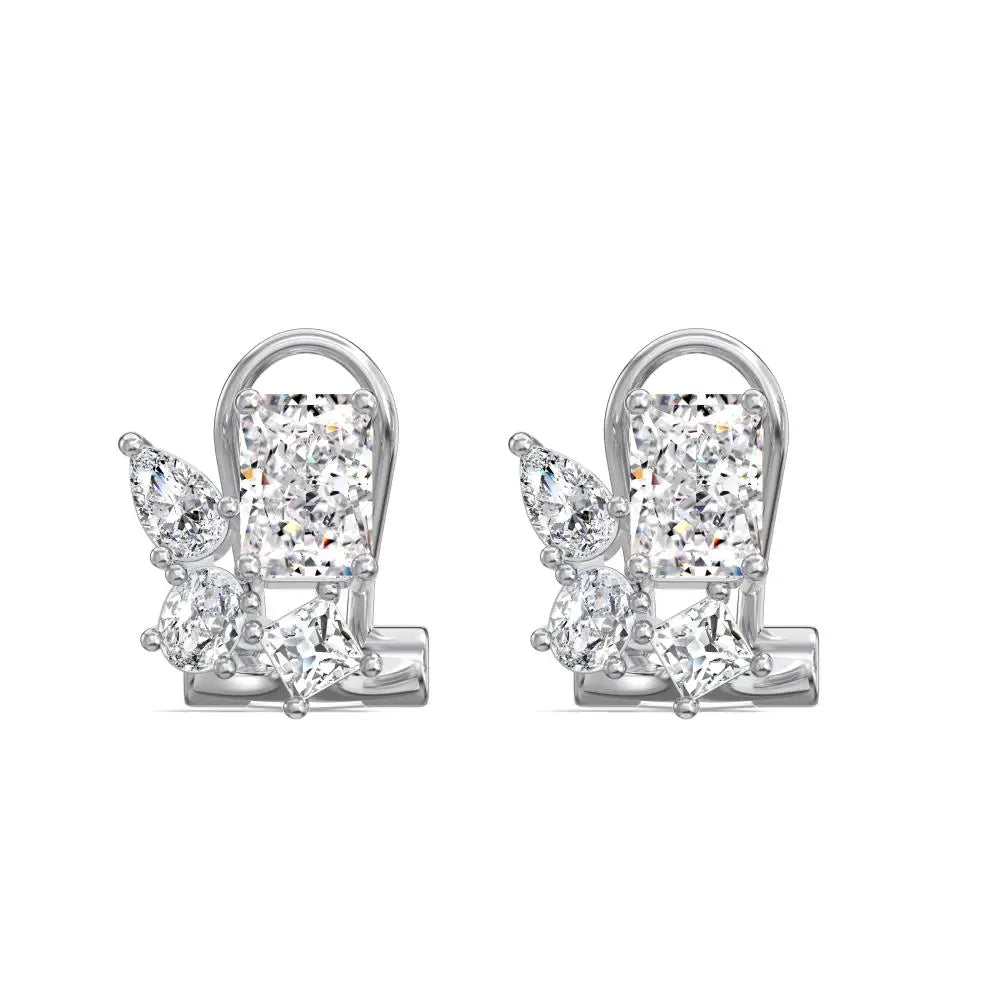 KAKODIY No Minimum Quantity 925 Sterling Silver Stud Earrings with Colored Zirconia Paving 18K Gold Plated Earrings